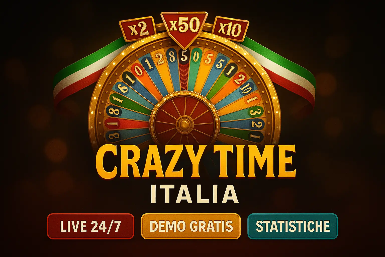 Studio live di Crazy Time con ruota Evolution Gaming illuminata